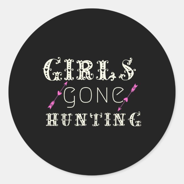 Sticker Rond Chasseur Drôle Pour Les Filles Gone Chasse Sayes M (Devant)