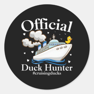 Sticker Rond Chasseur officiel de canard Rubber Duck Cruise