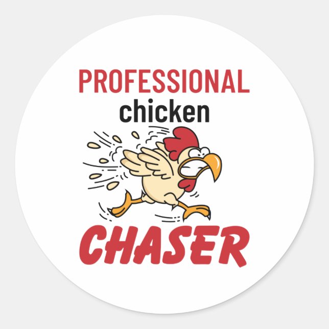 Sticker Rond Chasseur professionnel de poulet éleveur de poulet (Devant)