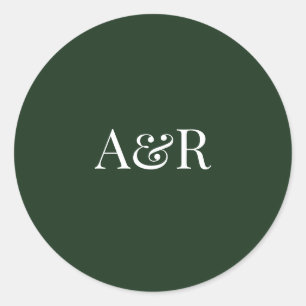 Sticker Rond Chasseur vert Mariage,