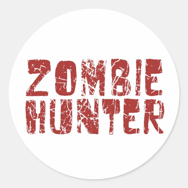 Sticker Rond chasseur zombie (Devant)