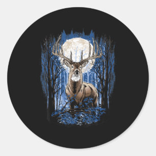 Sticker Rond Chasseurs Deer Chasse Big Whitetail Buck
