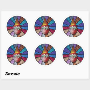 Sticker Rond Chaste Heart of St. Joseph (Version en verre tendu