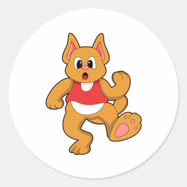 Sticker Rond Chat à l'exécution (Devant)