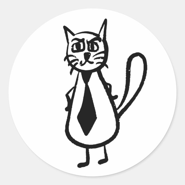 Sticker Rond Chat agacé (Devant)