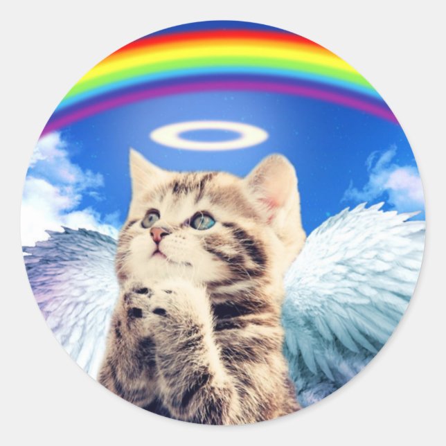 Sticker Rond Chat ange (Devant)