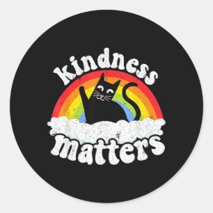 Sticker Rond Chat Anti Harcèlement Arc-en-ciel La gentillesse c