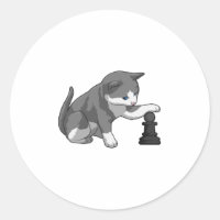 Chat aux échecs avec pièce d'échecs Évêque