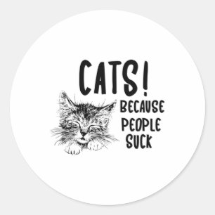 Sticker Rond Chat Chats Animal de compagnie Kitten Amoureux des