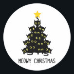 Sticker Rond Chat Christmas Tree mignonne Noir Kitten Lover Meo<br><div class="desc">Chat Noël Arbre mignonne Noir Kitten Amoureux Meowy Femmes Enfants</div>