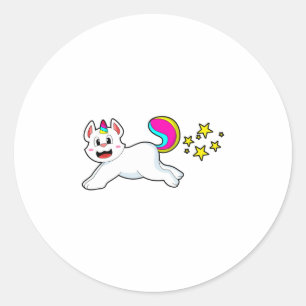 Sticker Rond Chat comme licorne