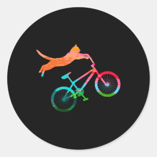 Sticker Rond Chat cycliste vélo Kitty Mtb Atb Vélos VTT
