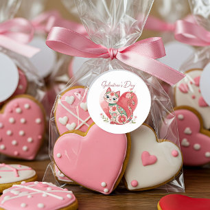 Sticker Rond Chat de la Journée des Galentines