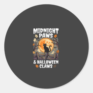 Sticker Rond Chat de lune de méfaits d'Halloween