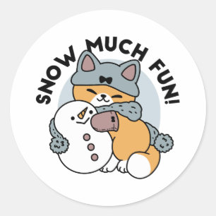 Sticker Rond Chat de Noël avec design de vacances d'hiver 'Tant