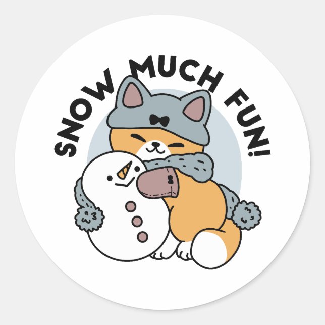 Sticker Rond Chat de Noël avec design de vacances d'hiver 'Tant (Devant)
