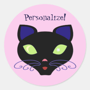 Sticker Rond Chat de nuit