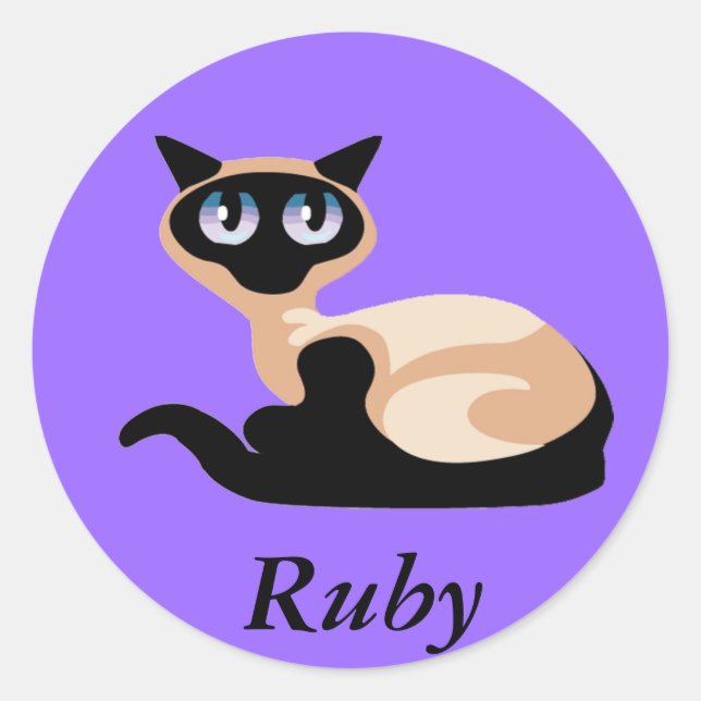 Sticker Rond Chat de Siamese (Devant)