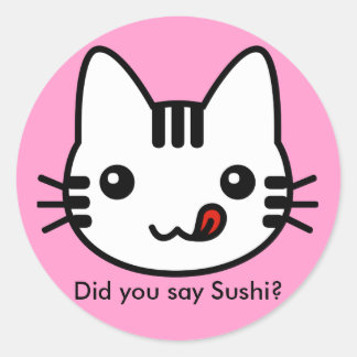 Sticker Rond Chat de sushi
