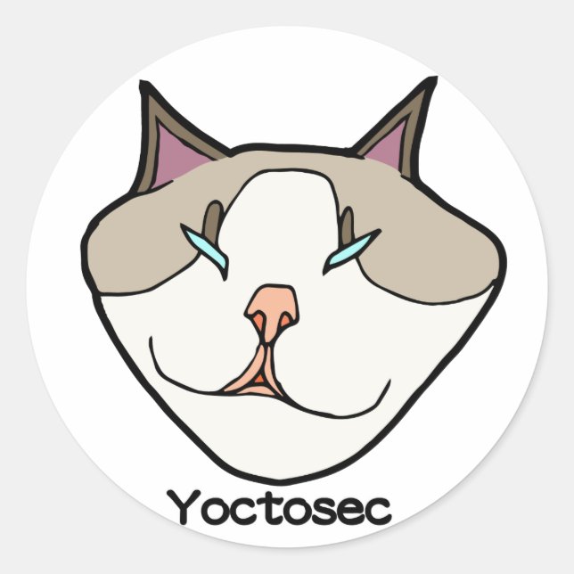 Sticker Rond Chat des Lumières Yoctosec (Devant)