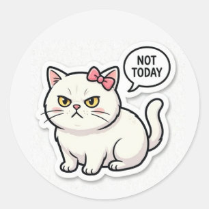 Sticker Rond Chat d'humeur drôle esthétique
