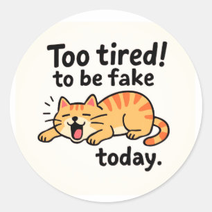 Sticker Rond Chat drôle