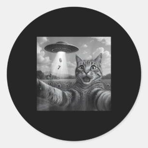 Sticker Rond Chat drôle de mème selfie six sept rétro chat 67 A