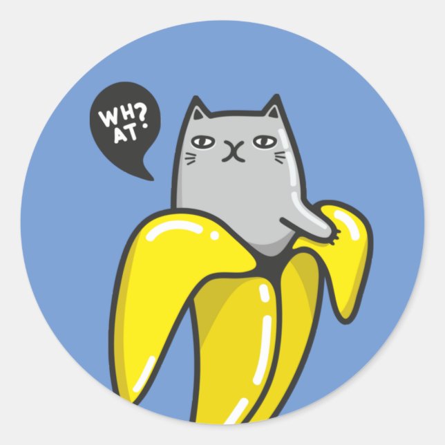 Sticker Rond Chat en banane (Devant)