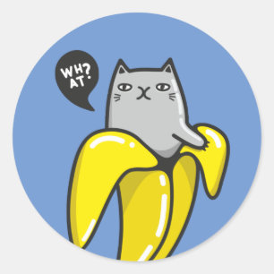 Sticker Rond Chat en banane