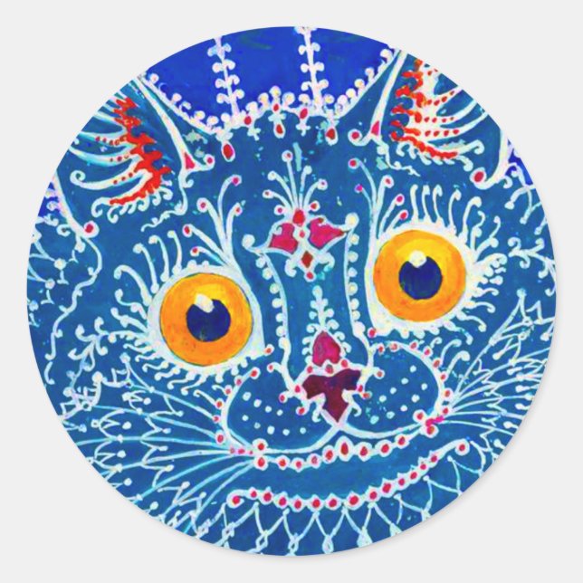 Sticker Rond Chat gothique bleu (Devant)
