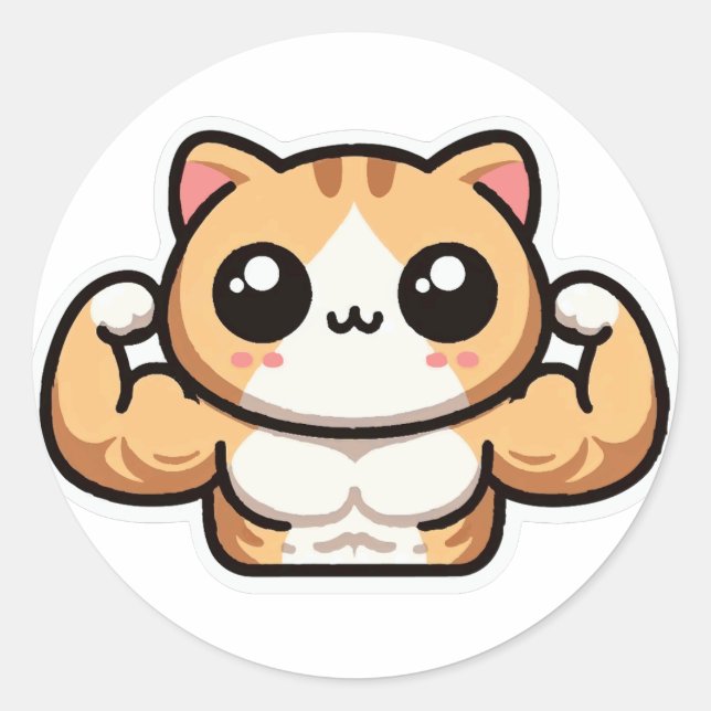 Sticker Rond Chat Gym (Devant)