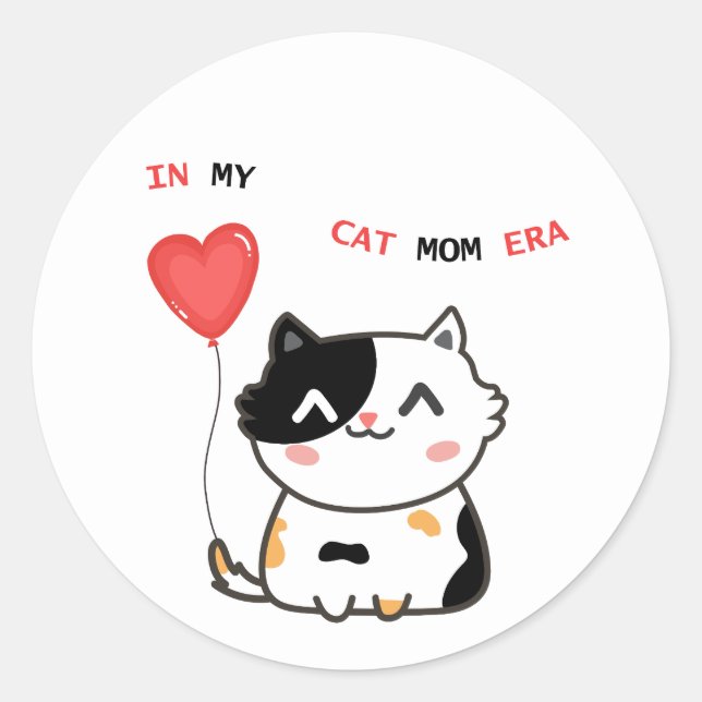 Sticker Rond Chat humoristique (Devant)