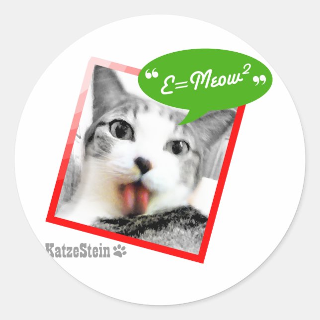 Sticker Rond chat intelligent (Devant)