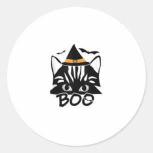 Sticker Rond Chat Kitten Kitty Novelty Funny Halloween Éffrayan