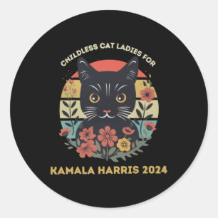 Sticker Rond Chat Ladies Contre Le Fascisme