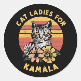 Sticker Rond Chat Ladies For Kamala (5)