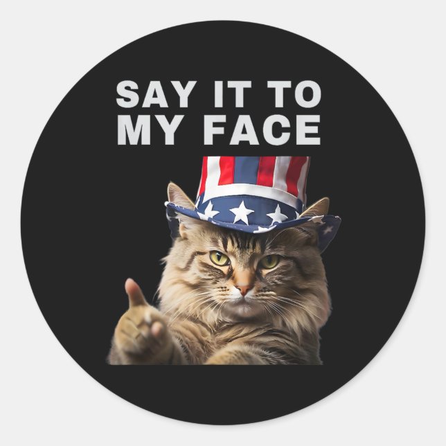 Sticker Rond Chat Le Dire À Mon Visage Kamala Harris (Devant)
