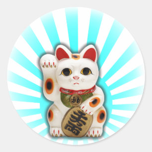 Sticker Rond Chat Lucky (Maneki-neko)