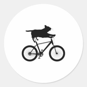 Sticker Rond Chat meh équitation Vélo amusant