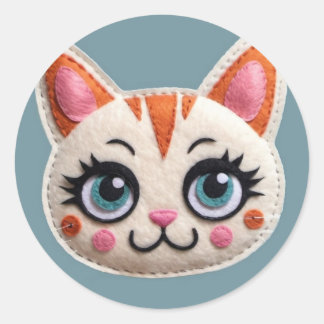 Sticker Rond Chat mignon