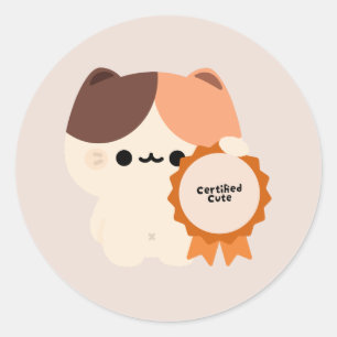 Sticker Rond Chat mignon certifié