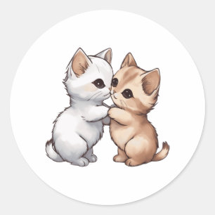 Sticker Rond Chat Munchkin Cute T-shirt classique