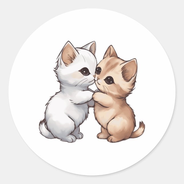 Sticker Rond Chat Munchkin Cute T-shirt classique (Devant)