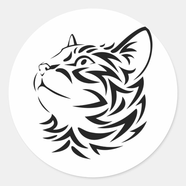 Sticker Rond chat noir (Devant)