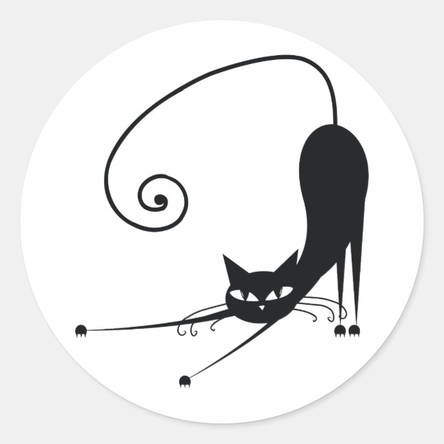 Sticker Rond Chat noir (Devant)