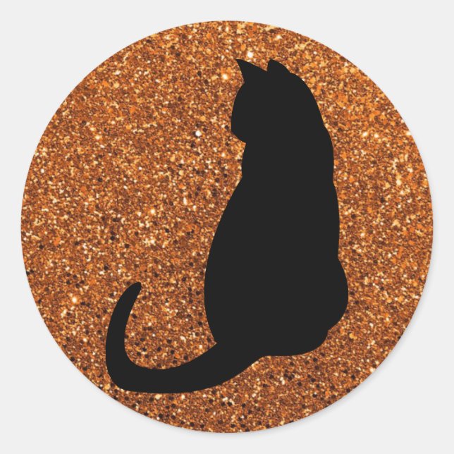 Sticker Rond Chat noir (Devant)