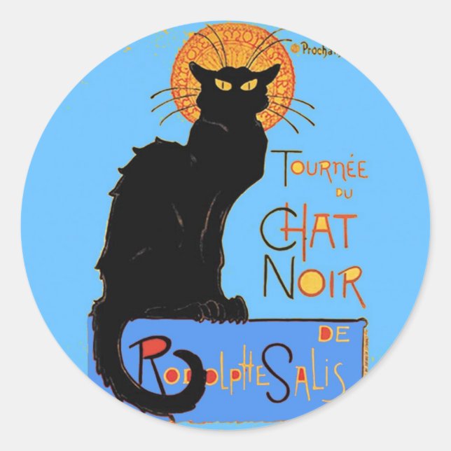 Sticker Rond Chat noir (Devant)