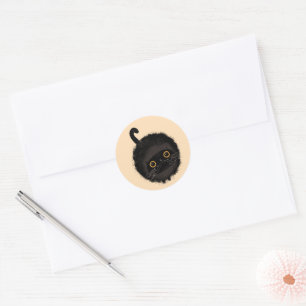 Sticker Rond Chat noir