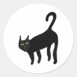 Sticker Rond chat noir 9