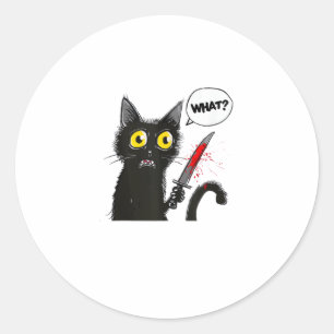 Sticker Rond Chat noir Costume Halloween Witchcraft Spider Web